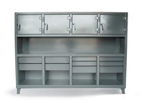 StrongHold 86-200-10DB-4D Workbench with Upper Compartments 86x20x36