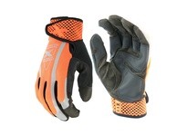 West Chester Extreme Work VizX 89308 Black/Hi-Vis Orange XL Synthetic Leather Work Gloves - Keystone Thumb - 9.5 in Length - 893