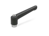 JWWINCO 8N32A07K GN300.1-63-M8-32-SW Zinc Die-Cast Adjustable Lever 63mm Long Black
