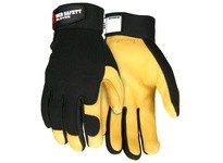 MCR 901L Memphis Premium Grain Deerskin Black Spandex Back Adjustable Wrist Closure