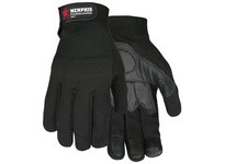 MCR 903S Memphis Synthetic Leather Palm Black Grain Goat w/Gel Pad Black Spandex Back Adjustable Wrist