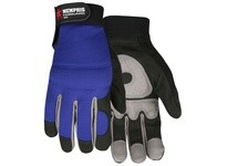 MCR 905M Memphis Synthetic Leather Black Palm/Gray Patch Palm Blue Back Adjustable Wrist