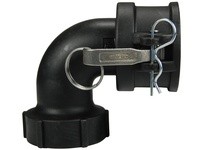 Dixon 90PPD200 Glass-Filled Polypropylene Cam & Groove Type D 90° Elbow Coupler x Female NPT