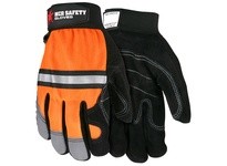 MCR 911DPS Split Cowhide Hi-Vis Orange Double Palm | Durable Work Gloves
