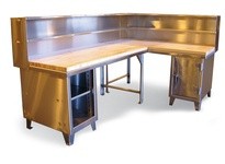 StrongHold 93.1-WB-360-SS Stainless Steel Corner Workstation | Durable & Efficient