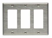 Cooper Eaton 93403-BOX Wallplate 3G Decorator Std SS | High-Quality Wallplates