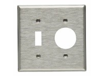 Cooper Eaton 93512-BOX Wallplate 2G Comb Toggle/Single Receptacle | Durable Stainless Steel