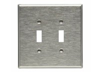 Cooper Eaton 93872-BOX Wallplate 2G Toggle Oversize SS