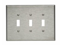 Cooper Eaton 93873-BOX Wallplate 3G Toggle Oversize SS | YarinInd
