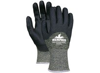 MCR 9389PVM KS-4 10 Gauge Kevlar/Stainless Steel/Nylon Black HPT 3/4 Dip Palm/Fingers
