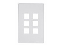 Cooper Eaton 9554SG Wallplate Aspire 1G 6Port Modular Mid SG