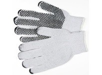 MCR 9650SMB Regular Weight Cotton/Polyester Blue PVC Blocks | Durable Work Gloves