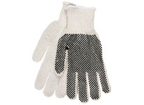 MCR 9657LM Economy Weight Cotton/Polyester Dots 1-Side Natural Hemmed | Industrial Gloves