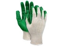 MCR 9681L 10 Gauge Medium Weight Cotton/Poly Green Latex Dip Palm | Durable Work Gloves