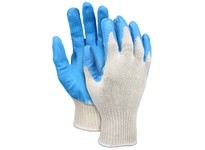 MCR 9682L 10 Gauge Medium Weight Cotton/Poly Blue Latex Dip Palm