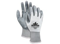 MCR 9683S UltraTech 15 Gauge White Nylon Shell Gray Nitrile Dip Palm/Fingertips