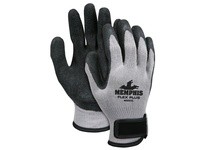 MCR 9688VS FlexPlus 10 Gauge Gray Cotton/Poly Shell Black Latex Dipped Palm/Fingertips