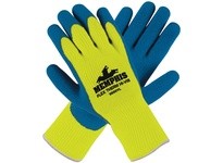 MCR 9690YS Flex-Therm Hi Vis 7 Gauge High Visibility Yellow Acrylic/Cot/Poly Shell Blue Latex Dip