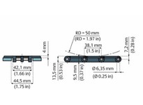 System Plast NGE821-K1000 821 Series Straight-Running Chain, 10" Width, 1.5" Pitch, 0.19" Flight Thickness, NGE Grey Blue, Flat 