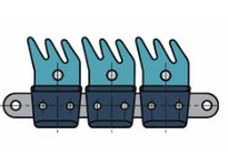 System Plast NGE1873SS-TAB-K325GS2 1873 Series Side-Flexing Chain, 3.25" Width, 0.75" Pitch, 0.16" Flight Thickness, NGE Grey Bl