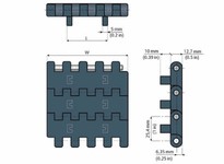System Plast NGE2251FT-PT-K330 2251 Series Straight-Running Modular Plastic Belt | 3.3" Width, 1" Pitch