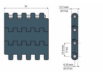 System Plast NGE2252FT-K325 2252 Series Straight-Running Modular Plastic Belt, 3.25" Width, 1" Pitch, 0.5" Belt Thickness, NGE G