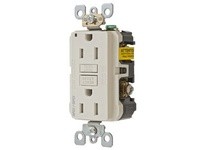 Hubbell Wiring AFGF15TRLA 15A COMB AF/GF REC LIGHT ALMOND