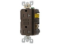 Hubbell Wiring AFGF20TR 20A COMB AF/GF REC BROWN