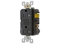 Hubbell Wiring AFGF20TRBK 20A COMB AF/GF REC BLACK | YarinInd