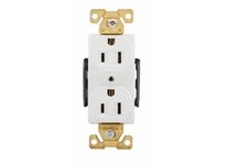 Cooper Eaton AH5262W Receptacle Duplex 15A125V 2P3W Brass Strap B&S White