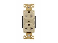 Cooper Eaton AH5462V Receptacle Duplex 20A250V 2P3W Brass Strap B&S Ivory