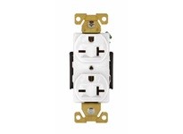 Cooper Eaton AH5462W Receptacle Duplex 20A250V 2P3W Brass Strap B&S White