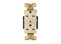 Cooper Eaton AH5662V Receptacle Duplex 15A250V 2P3W Brass Strap B&S Ivory