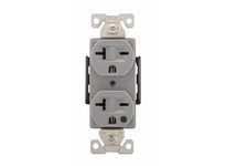 Cooper Eaton AH8400GY Receptacle HG Duplex 20A 250V 2P3W Str B/Swire Gray