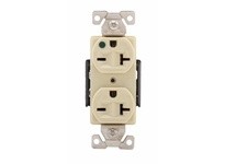 Cooper Eaton AH8400V Receptacle HG Duplex 20A 250V 2P3W Str B/Swire Ivory