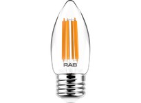 RAB B11-3-E26-927-F-C Filament B11 3.3W 40EQ 300LM E26 CRI90 2700K Dim Clear