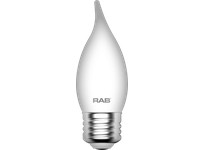 RAB BA11-5-E26-927-F-F Filament BA11 5.5W 60EQ 500LM E26 CRI90 2700K Dim Frosted