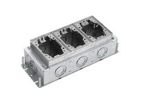 Hubbell Wiring BA2433 3-G RECT STEEL FB DEEP FULL ADJ ALU