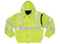 MCR BPCL3LL Bomber Plus Jkt w/ Zip-in Fleece liner detach sleeves Class 3 Lime