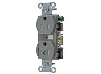 Hubbell Wiring BR15C1GRYTR 1/2 CONTROLLED 15A 125V B/S TR DUP GY | Industrial Supplies