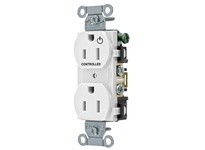 Hubbell Wiring BR15C1WHI 1/2 CONTROLLED 15A 125V B/S DUP WH | Industrial Supplies