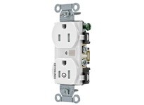 Hubbell Wiring BR15C1WHITR 1/2 CONTROLLED 15A 125V B/S TR DUP WH | High-Quality Electrical Outlet