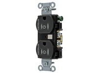 Hubbell Wiring BR15C2BLKTR 2/2 CONTROLLED 15A 125V B/S TR DUP BK