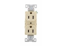 Cooper Eaton BR15V Receptacle Duplex 15A 125V 2P3W B/Swire Str Ivory | YarinInd