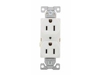 Cooper Eaton BR15W Receptacle Duplex 15A 125V 2P3W B/Swire Str White