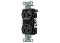 Hubbell Wiring BR20C1BLK 1/2 CONTROLLED 20A 125V B/S DUP BK