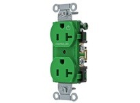 Hubbell Wiring BR20C1GN 1/2 CONTROLLED 20A 125V B/S DUP GN | Industrial Supplies