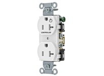 Hubbell Wiring BR20C1WHI 1/2 CONTROLLED 20A 125V B/S DUP WH
