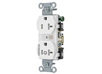 Hubbell Wiring BR20C1WHITR 1/2 CONTROLLED 20A 125V B/S TR DUP WH