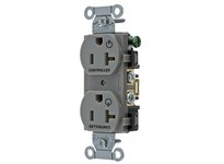 Hubbell Wiring BR20C2GRY 2/2 CONTROLLED 20A 125V B/S DUP GY